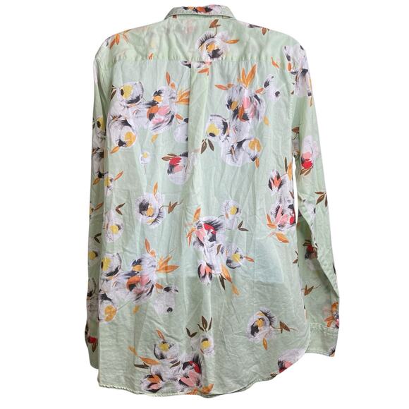 Lauren Ralph Lauren Sage‎ Green Floral Button Up Shirt Size L Cottagecore Fairy - Picture 3 of 16